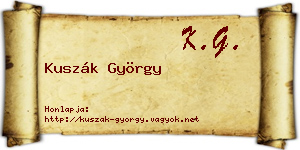 Kuszák György névjegykártya