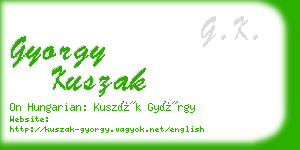 gyorgy kuszak business card